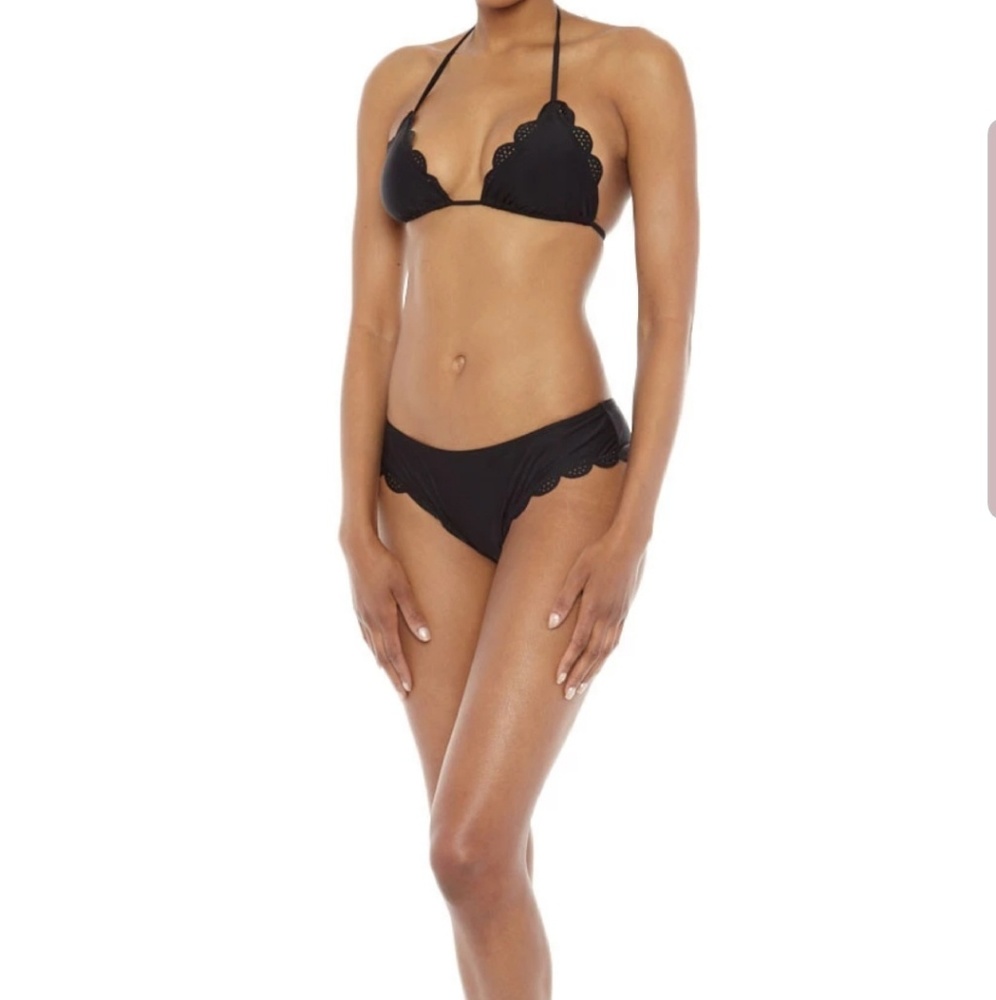 Unique Vintage Black Ruffle Bikini Set